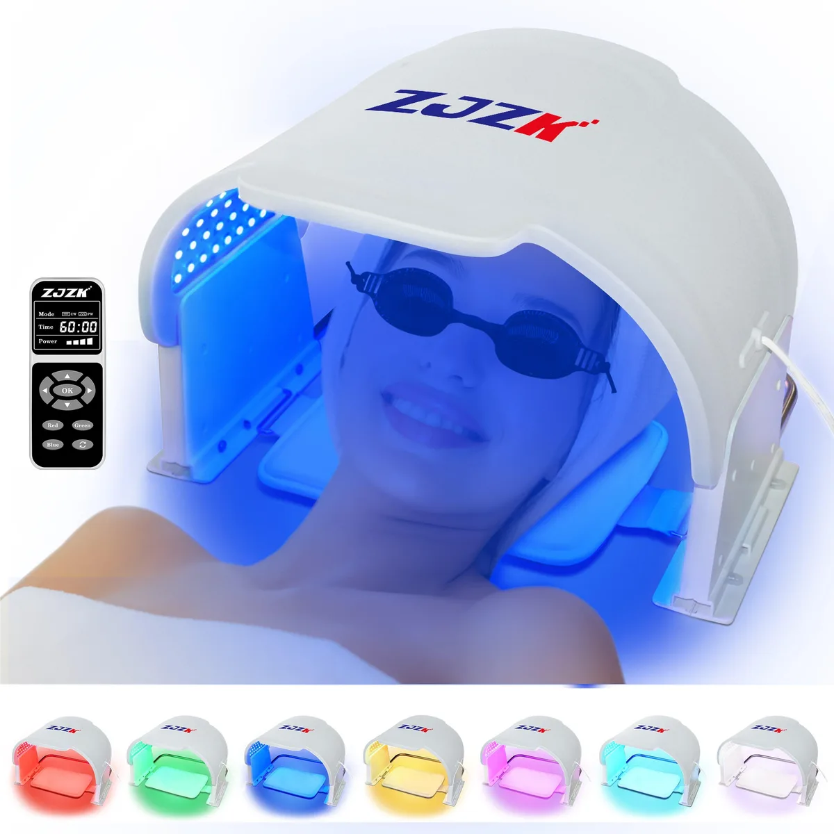ZJZK ZJZK FT01YE-109 7-Color LED Face Mask Yellow — product photo