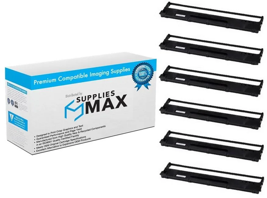 SuppliesMax SuppliesMax 099061L Black Printer Ribbon 6 Pack — product photo
