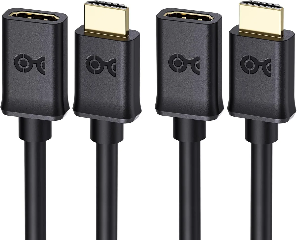 Keyence Keyence 2-Pack High Speed HDMI Extension Cable 6 ft Male to Female with Ethernet 4K 3D Ready — product photo
