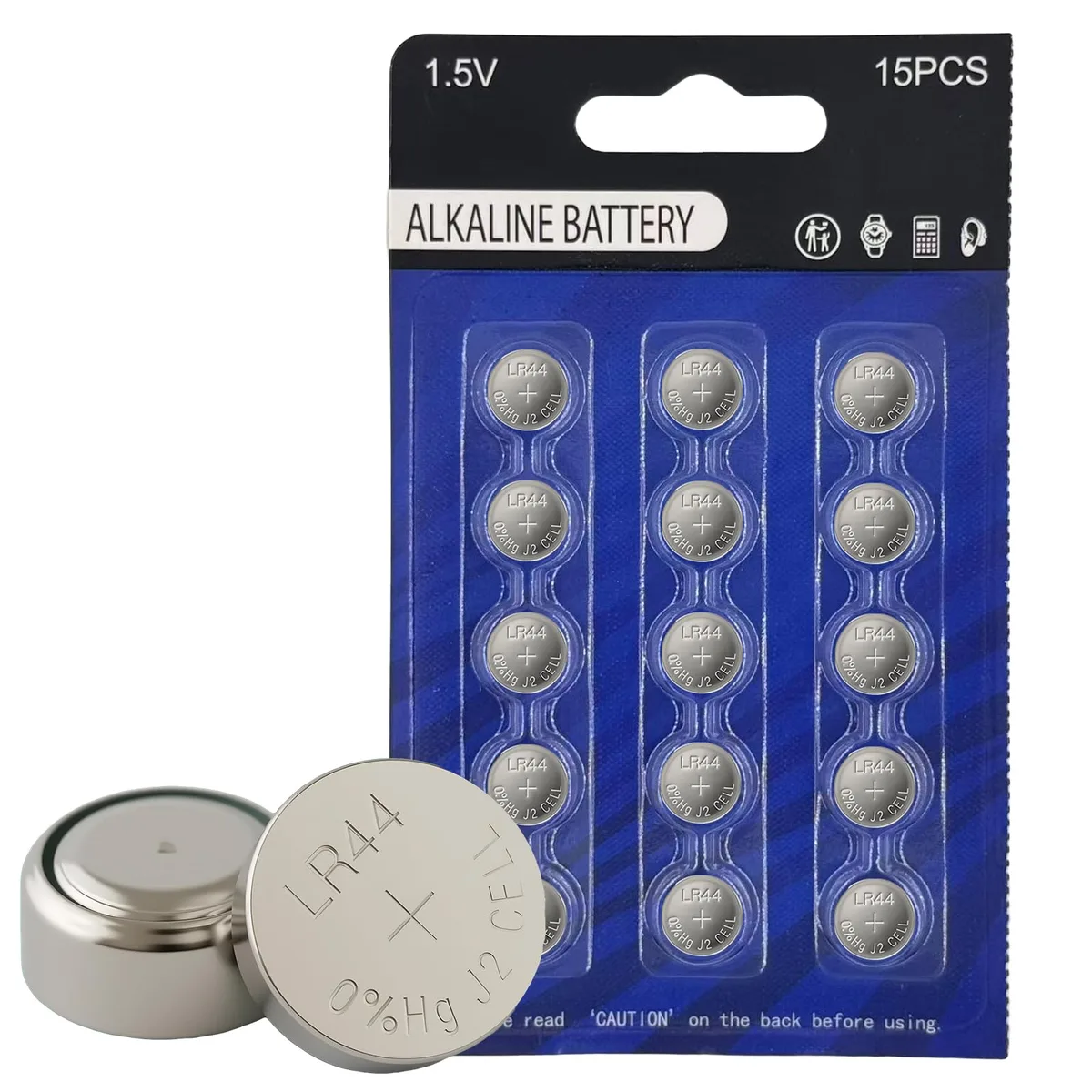 No Sew No Sew LR44 AG13 357 SR44 1.5V Alkaline Button Cell 15 Pack — product photo