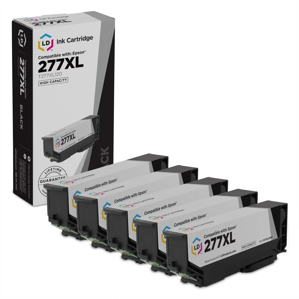 LD Products LD Products Epson 277XL T277XL120 High Yield Black Ink Cartridge 5-Pack — product photo