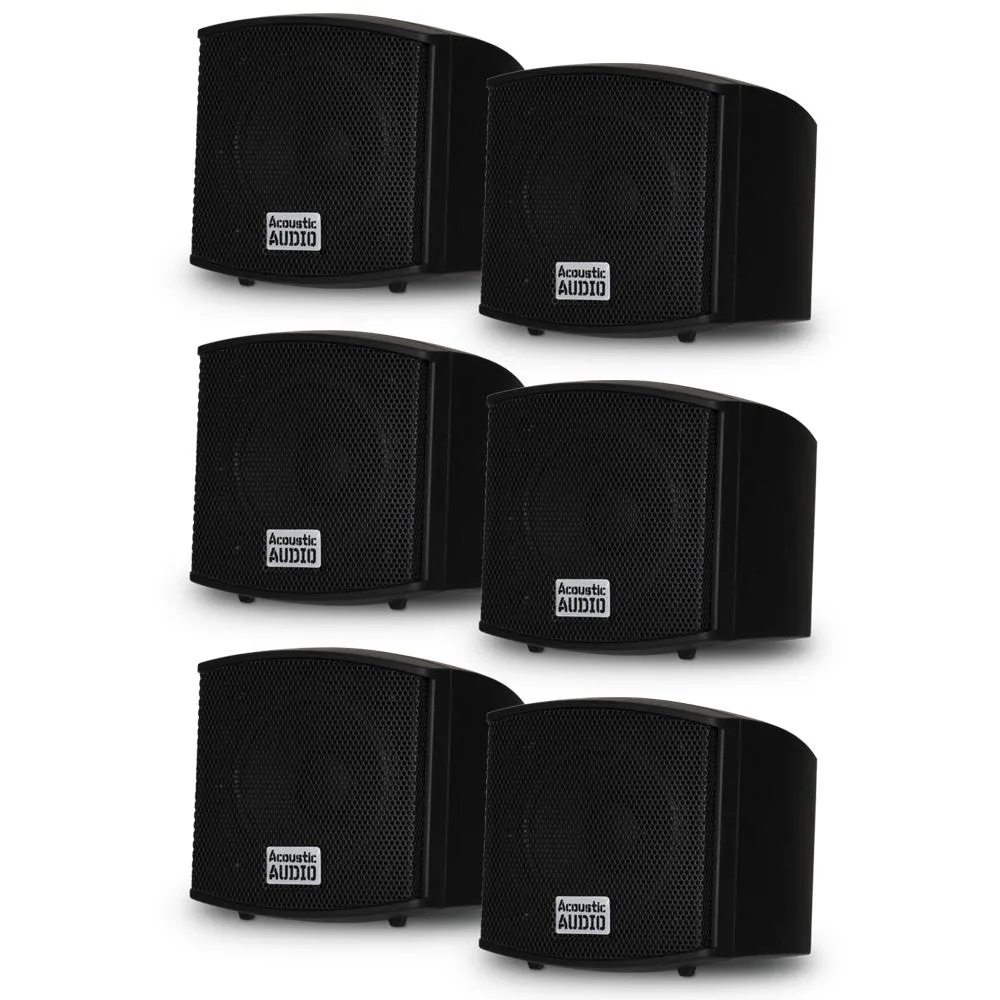 Acoustic Audio Acoustic Audio AA321B 6-Pack On-Wall Speakers 1200W Black — product photo