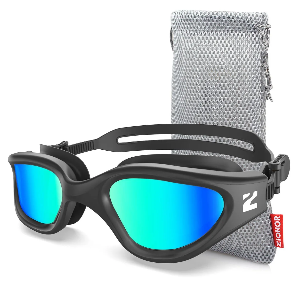  ZIONOR G1 Air Mirrored Swim Goggles Black UV400 — product photo