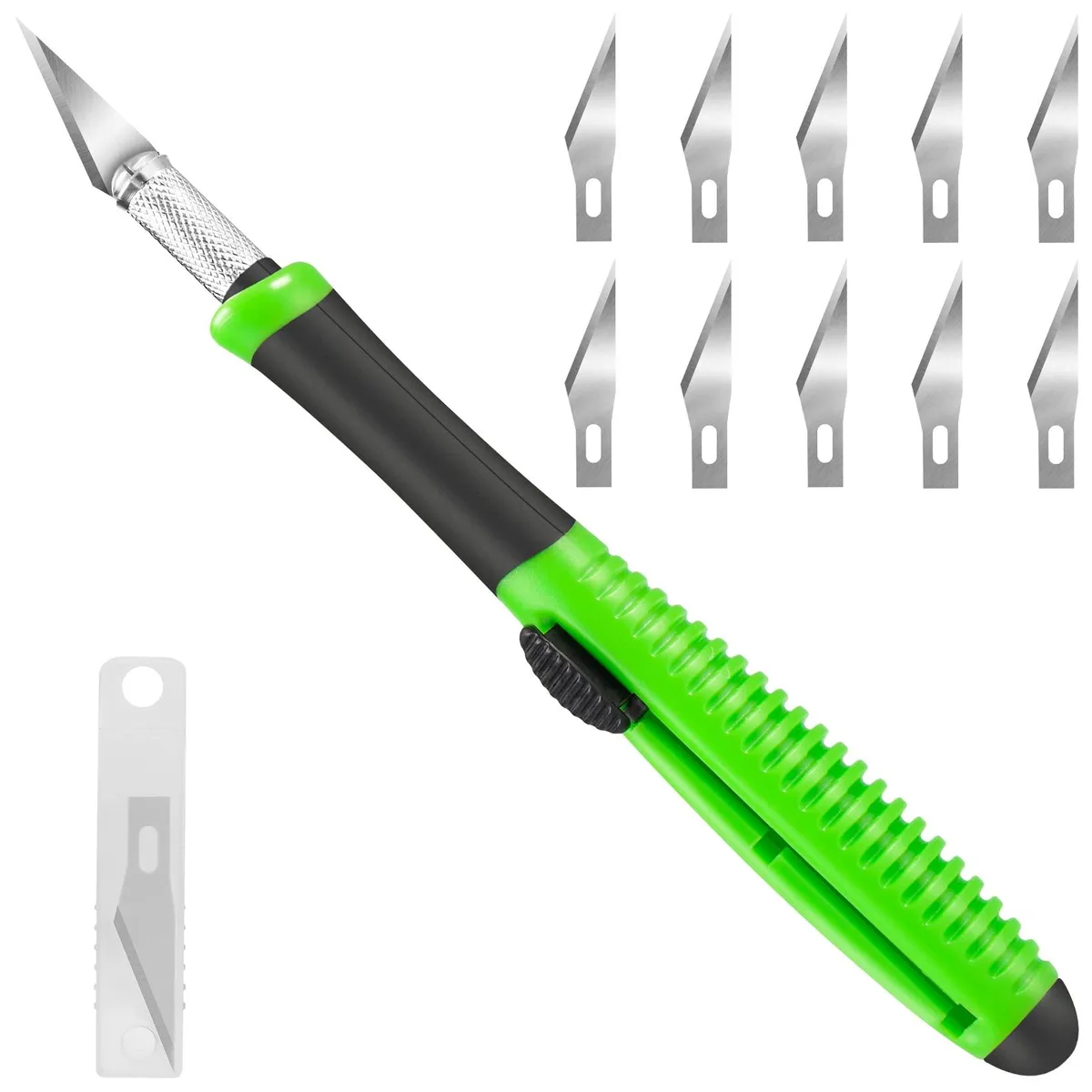  TIFICAL Retractable Hobby Knife Green 1 Knife 10 Blades #11 6.7 in — product photo