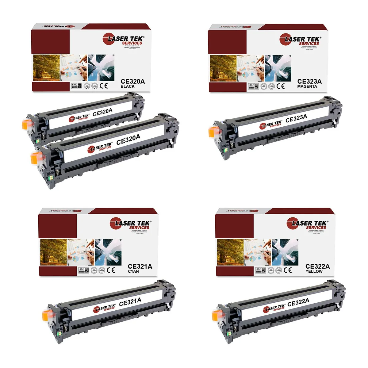Laser Tek Services Laser Tek Services 5 Pack HP 128A Toner Cartridges (2×320, 321, 322, 323) — product photo