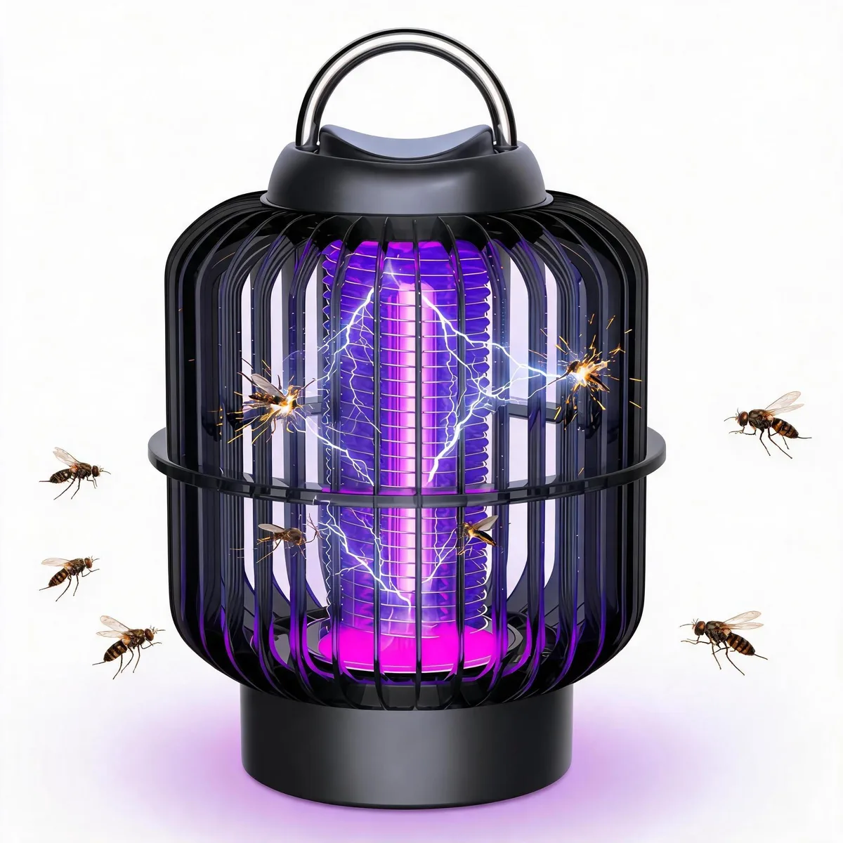 Lightweight handheld bug zapper with USB-C charging port