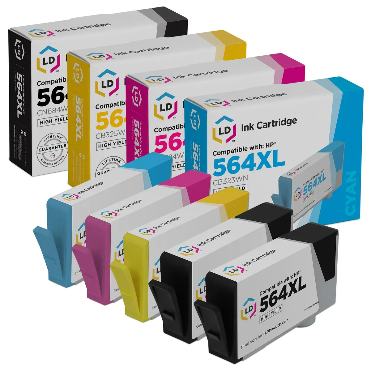 LD Products LD Products 564XL High Yield Ink Cartridge 5-Pack (2 Black, Cyan, Magenta, Yellow) — product photo