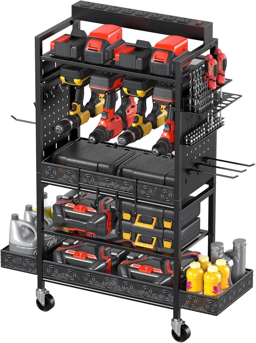 BFKK BFKK Yellow Tool Storage Cart with Charging Station — product photo