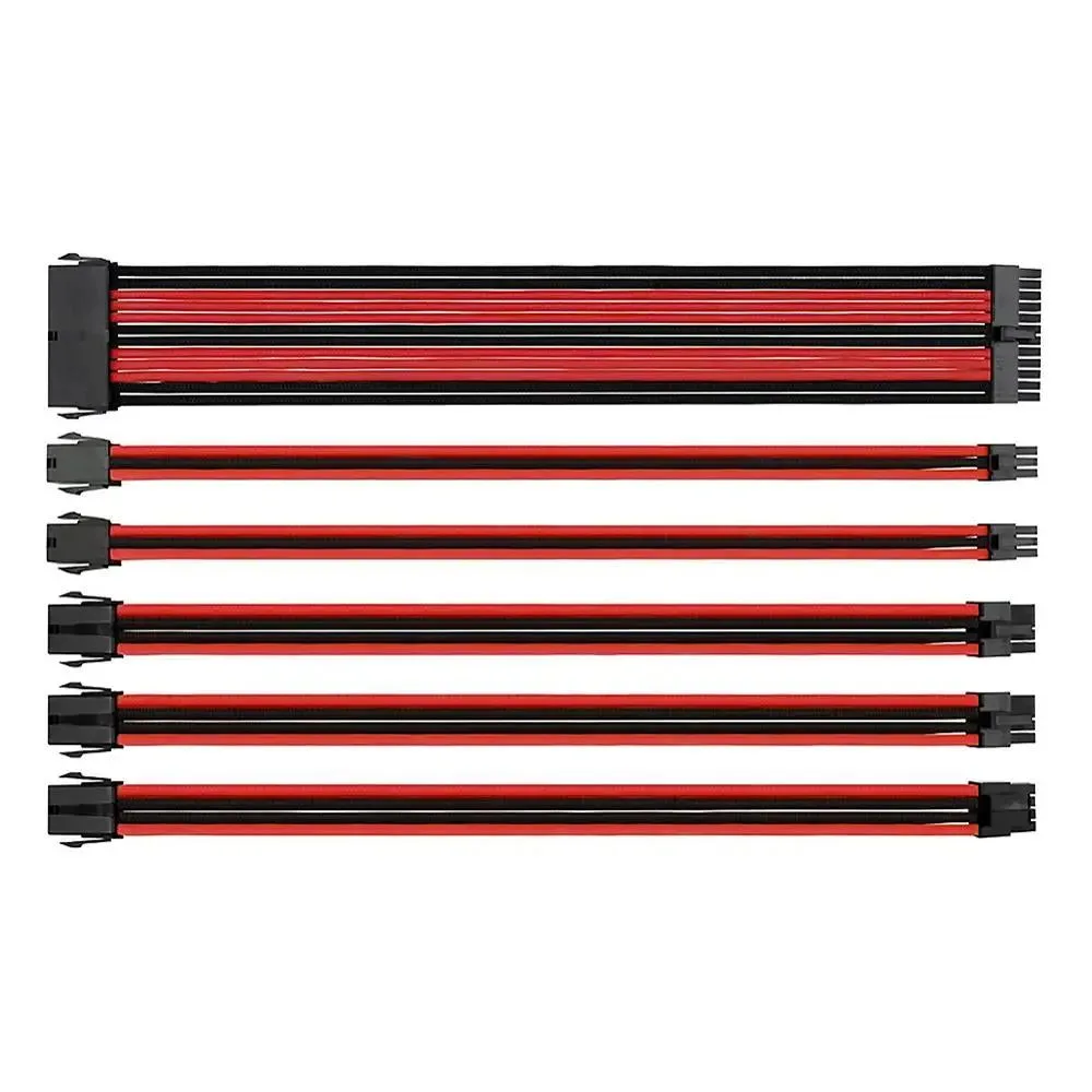 HETAI Digital Technology Co.,Ltd HETAI Digital Technology Co.,Ltd 18AWG ATX/EPS/PCI-E Extension Cable Kit 30cm Black Sleeved — product photo