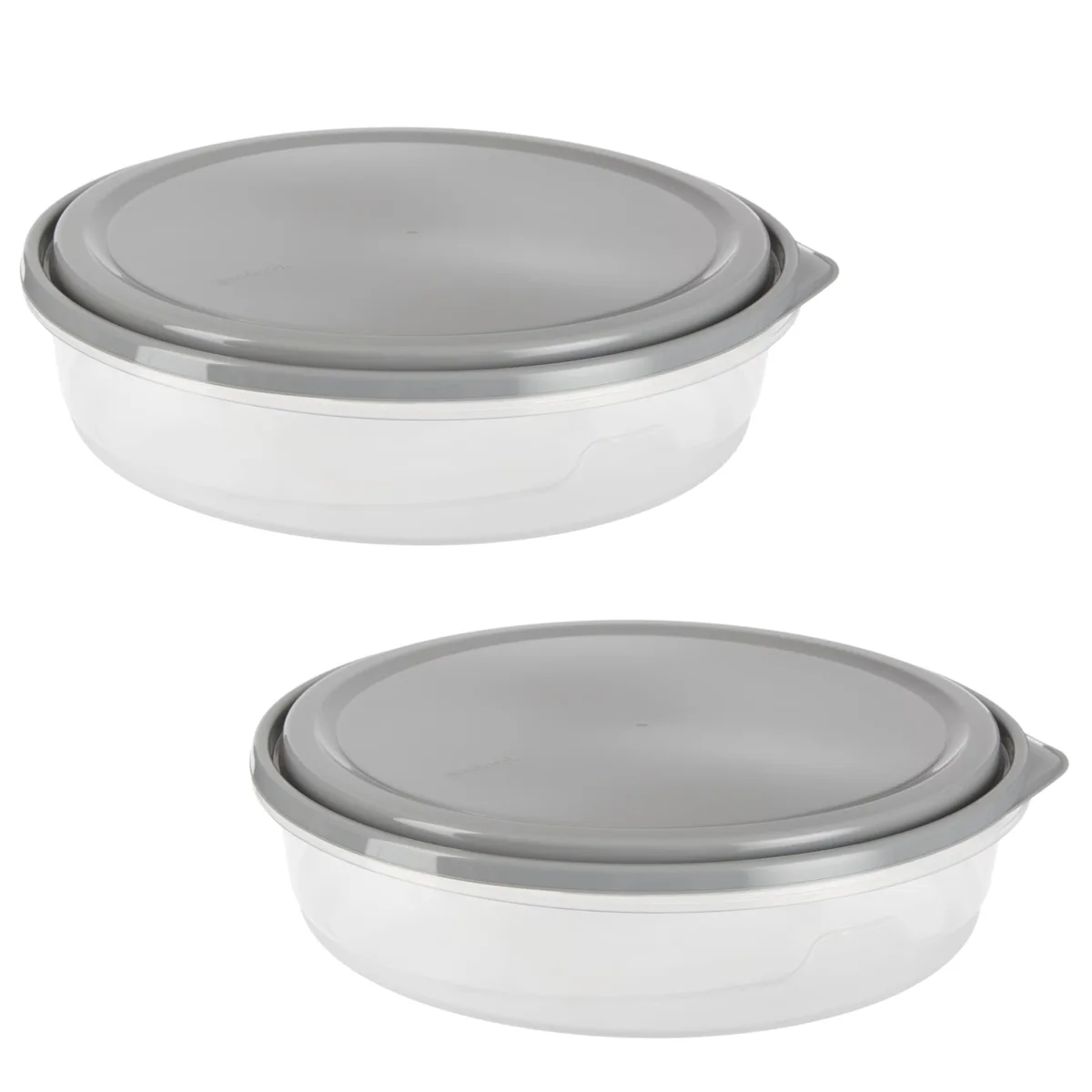 Red 12 inch round food storage container with domed lid
