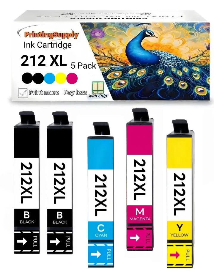 Aster Graphics Inc Aster Graphics Inc 212XL 5 Pack 2BK+CMY Ink Cartridge — product photo