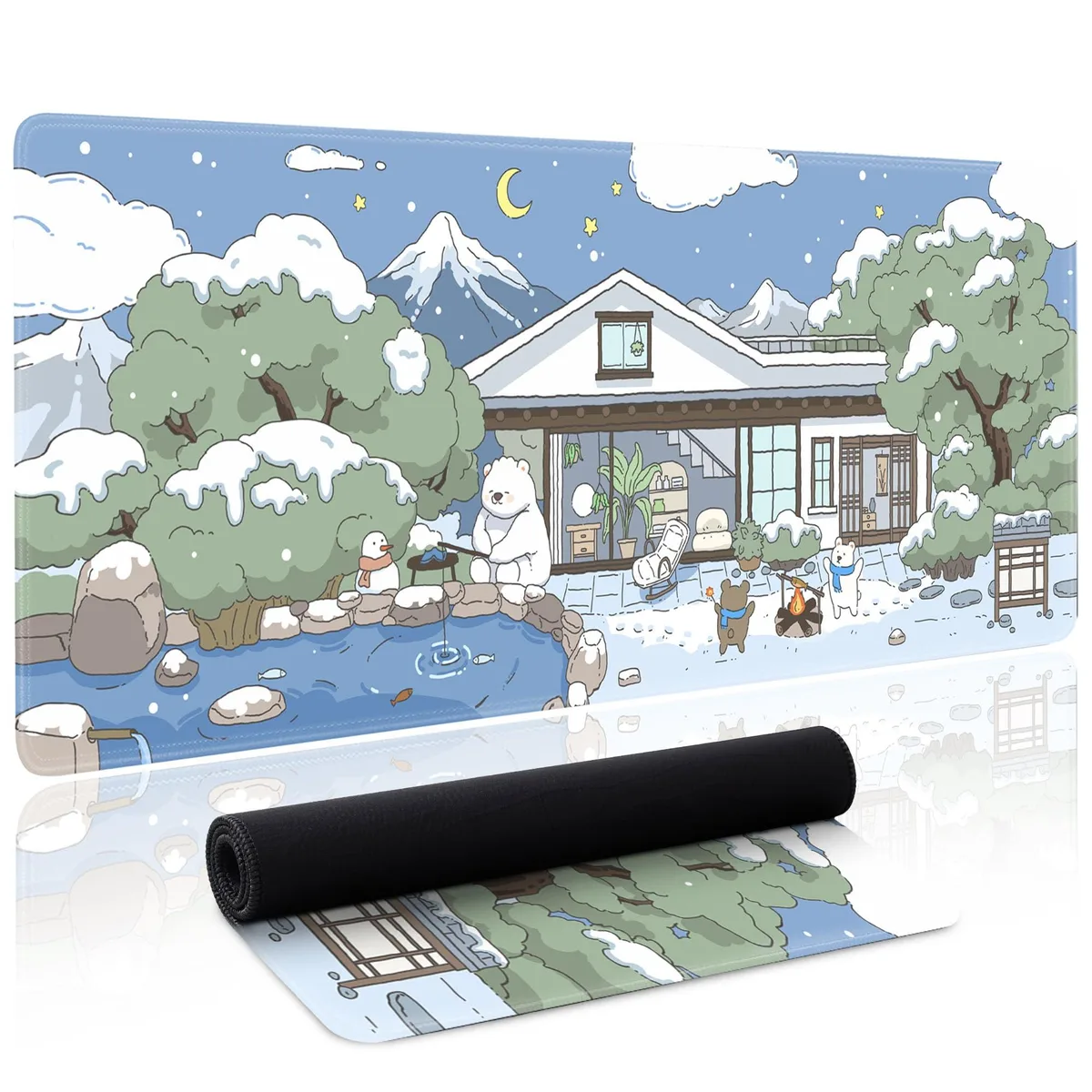 SMY Lighting SMY Lighting Snow Bear Mouse Pad 31.5 x 11.8in 3mm Blue — product photo