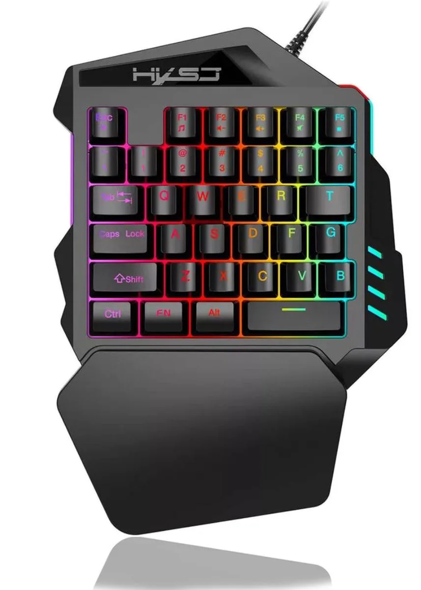 Corn Electronics Corn Electronics V100-2 Left-handed Mini Mechanical Feeling Gaming Keyboard 35 Keys USB Wired Black — product photo