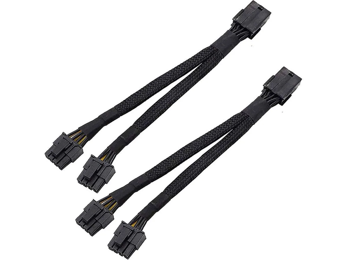 SXDOOL SXDOOL 2-pack 8-pin female to dual 8-pin male GPU power splitter 20 cm — product photo