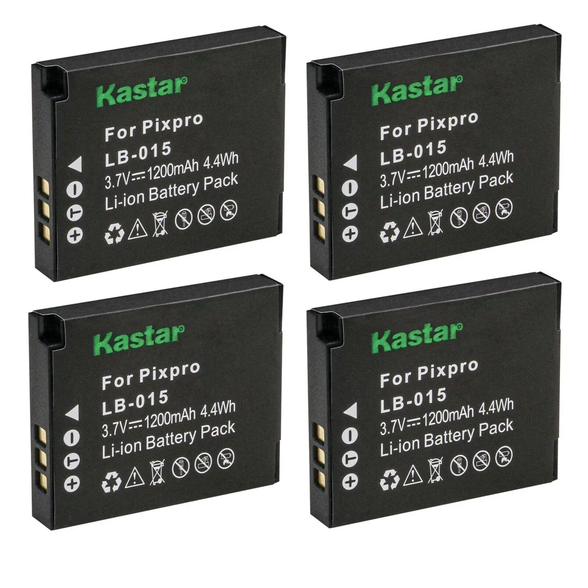 Kastar Kastar LB-015 4-pack camera battery 1200mAh 3.7V 4.4Wh — product photo