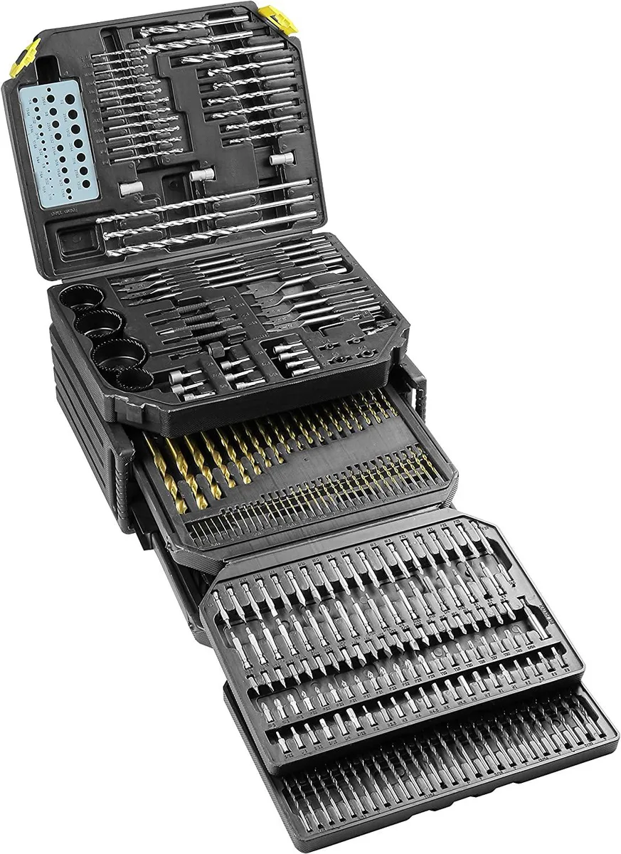 K Tool International 326-piece drill bit set in folding case with hex shank titanium bits