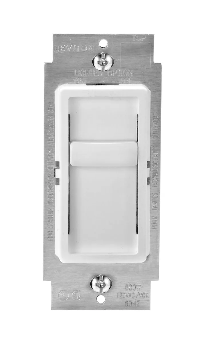 Leviton 6672-1LW 150W Slide Dimmer 12V IP54 White — product photo