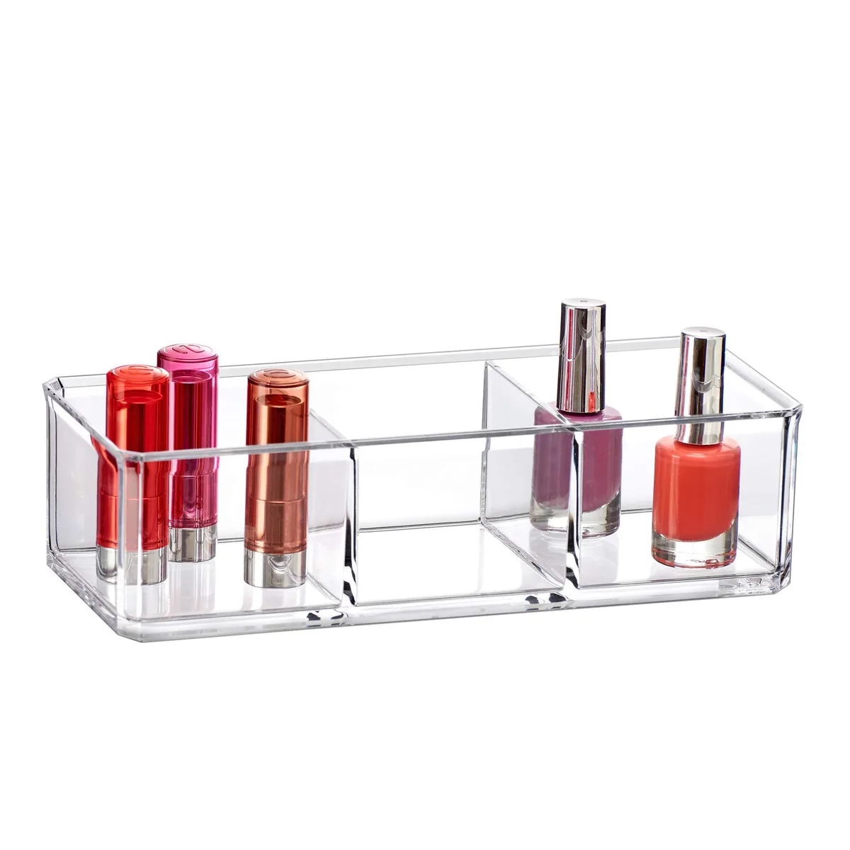 Decolav AA-0099 3-Compartment Acrylic Bath Storage 14.33in W x 12.83in H x 9.06in D — product photo