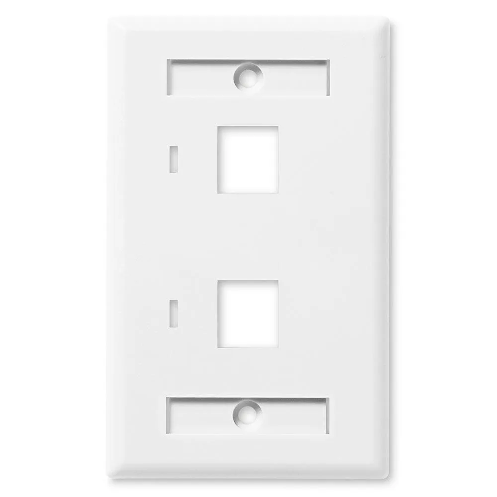 NavePoint NavePoint Keystone Wall Plate 2-Port Low Profile Single Gang White 10-Pack — product photo
