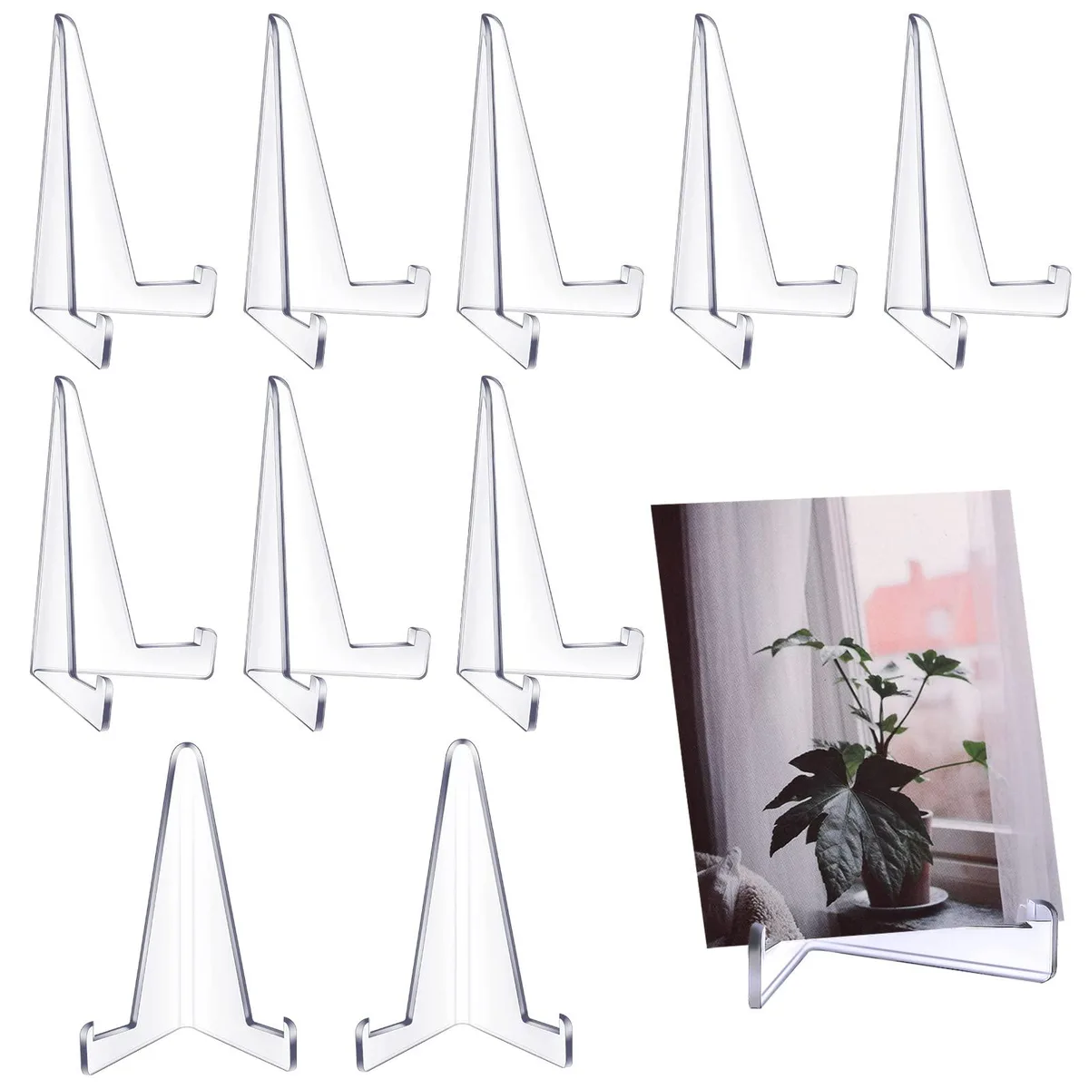  Bucherry 10 Pack Acrylic Easel Stands Clear 8.6x6.3cm — product photo