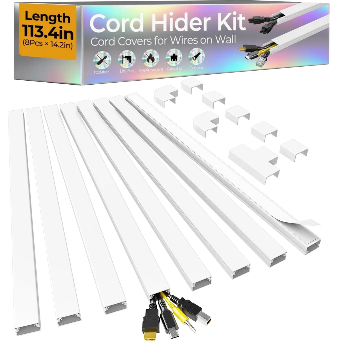 Wuitaouy 113.4in Cord Hider Kit White — product photo