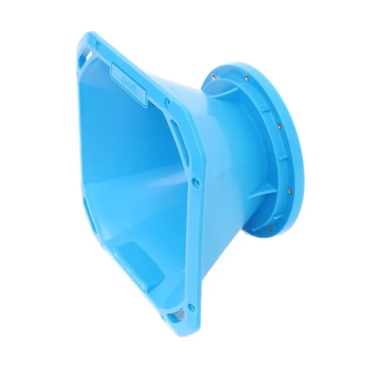 Blue 8-inch midrange diffuser horn with exponential flare