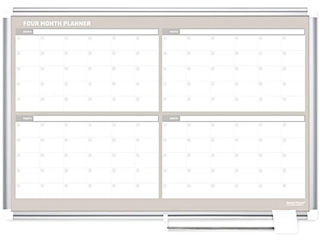 Bi-Silque Bi-Silque GA03105830 MasterVision 4 Month Planner Board 36x24 Aluminum Frame — fotografie produktu