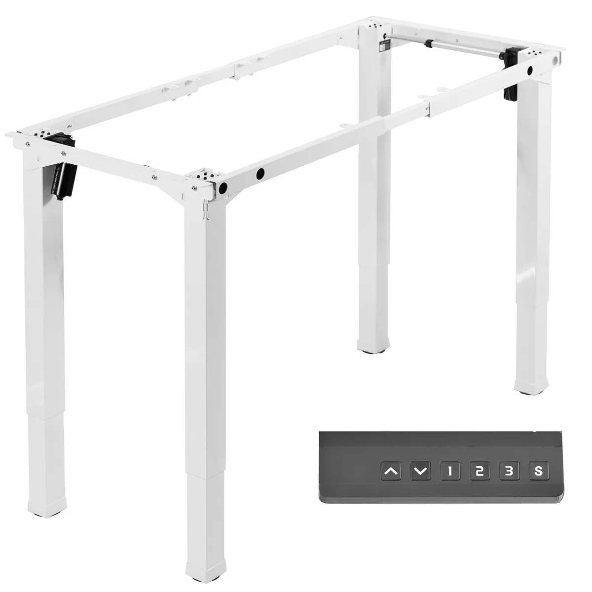 VIVO VIVO White Electric Dual-Motor 4-Leg Standing Desk Frame — product photo