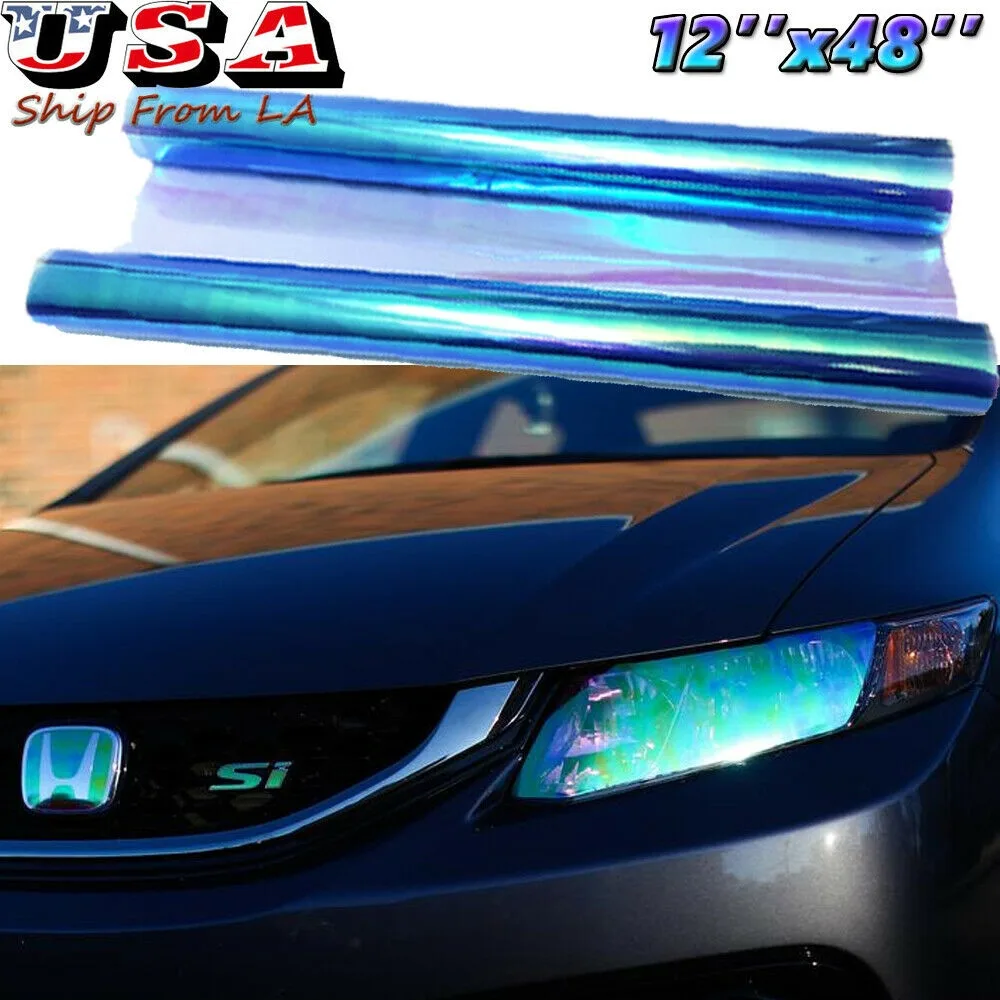 SIMPLEX TECHNOLOGY CO., LIMITED SIMPLEX TECHNOLOGY CO., LIMITED 12"x48" Neo Chrome Tint Vinyl Wrap Sheet Teal automotive specialty lighting — product photo