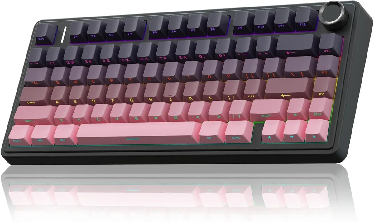TUKO TUKO F75 Pro 75% Mechanical Gaming Keyboard Pink&amp;Black — product photo