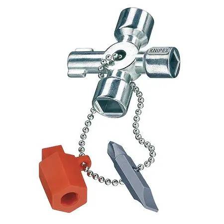 T-handle control cabinet key in zinc die cast