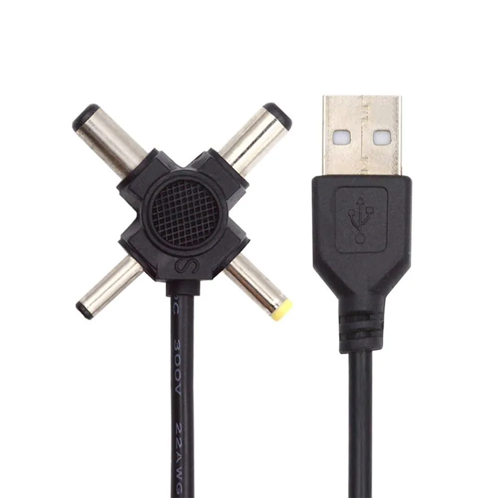 LORDWORLD LORDWORLD USB 2.0 Type-A to 4-in-1 DC Barrel Cable 150cm — product photo