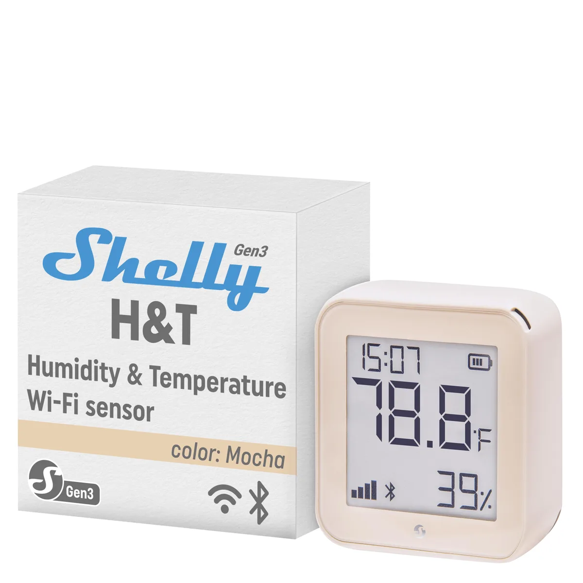 Shelly Shelly H&T Gen 3 Smart Sensor Mocha — product photo