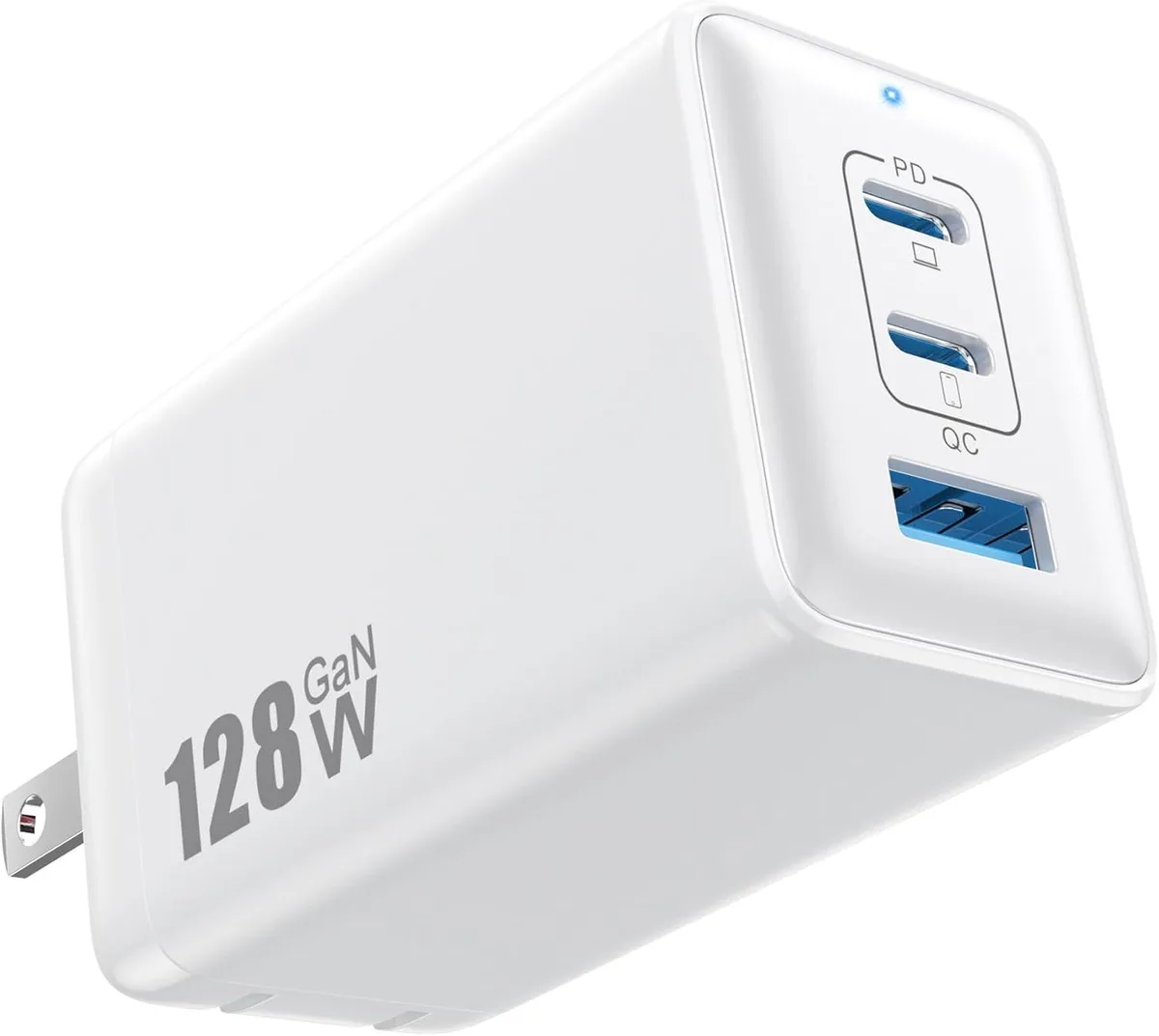 PISKEKAT PISKEKAT 128W GaN III 3-Port USB-C Charger White — product photo