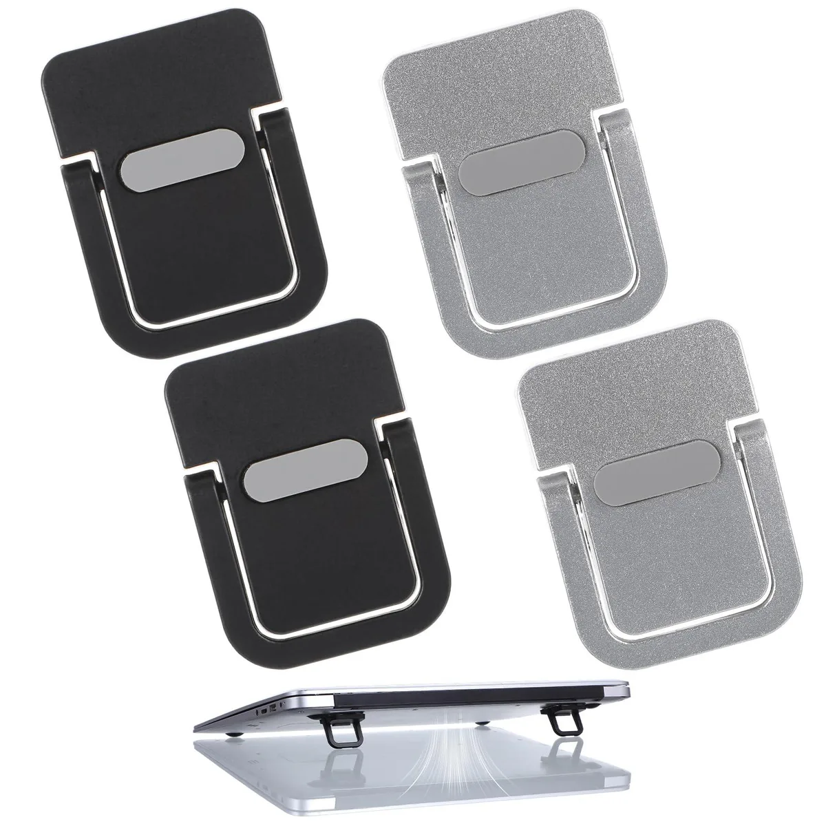 Yamaha Portable Keyboard Riser 4pcs Black+Silver 14.33in W x 12.83in H x 9.06in D — product photo