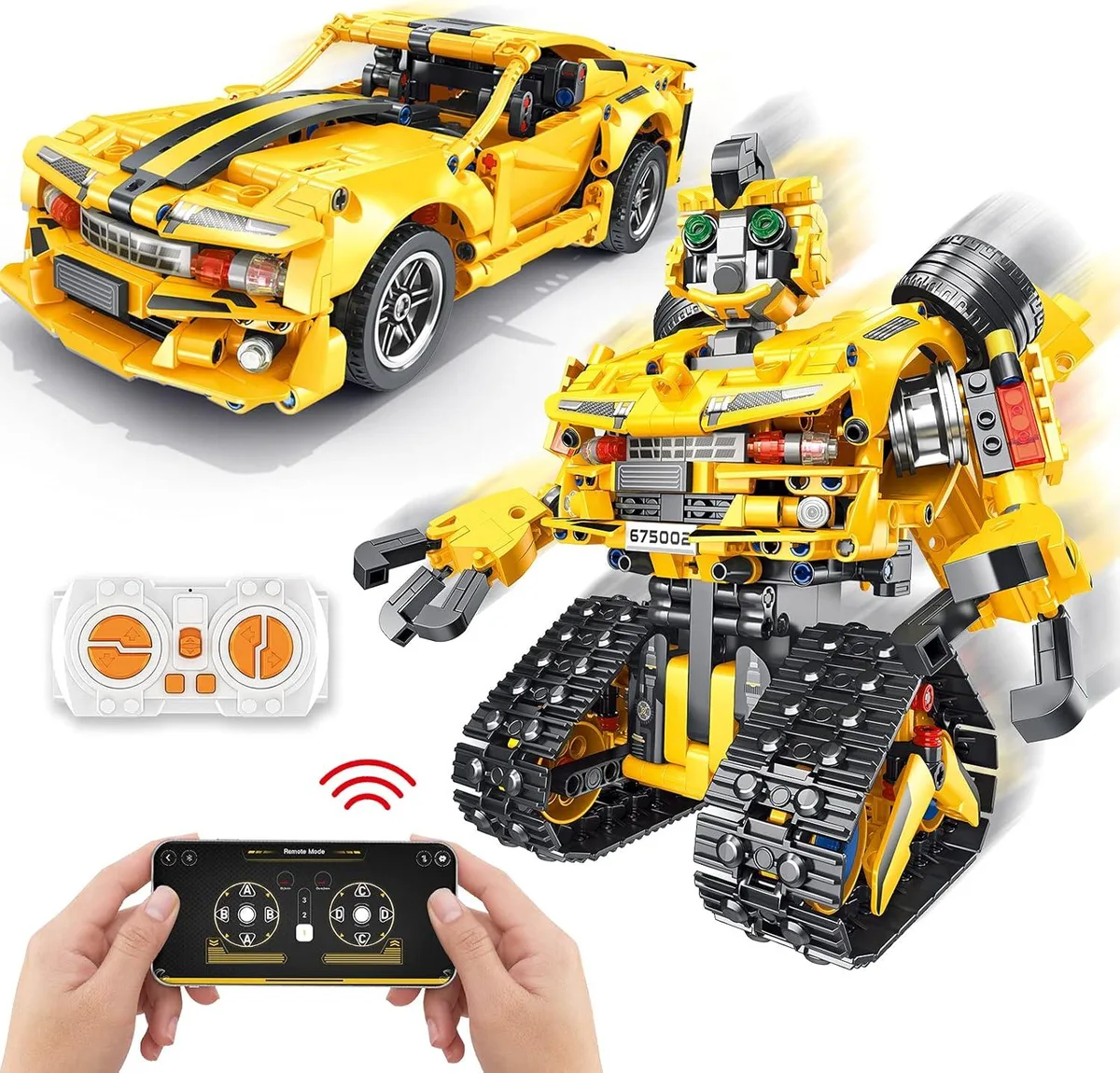 usbroway usbroway 2-in-1 Robot Race Car Kit 901 Pieces Remote App Control — product photo