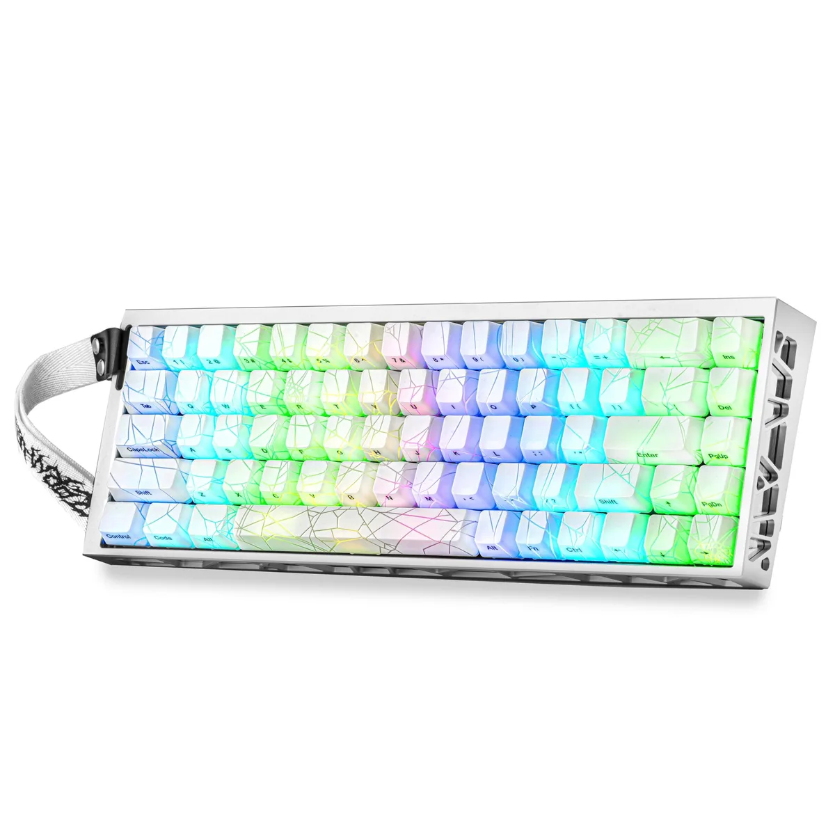 ZORNHER ZORNHER ZH68HE 65% Wired Hall Effect Aluminum Gaming Keyboard White Spider Web IMD Keycaps — product photo