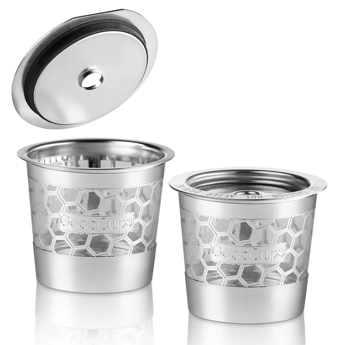  GoodCups Single Stream 2-Pack 304 Stainless Steel Reusable K-Cup Pods — product photo
