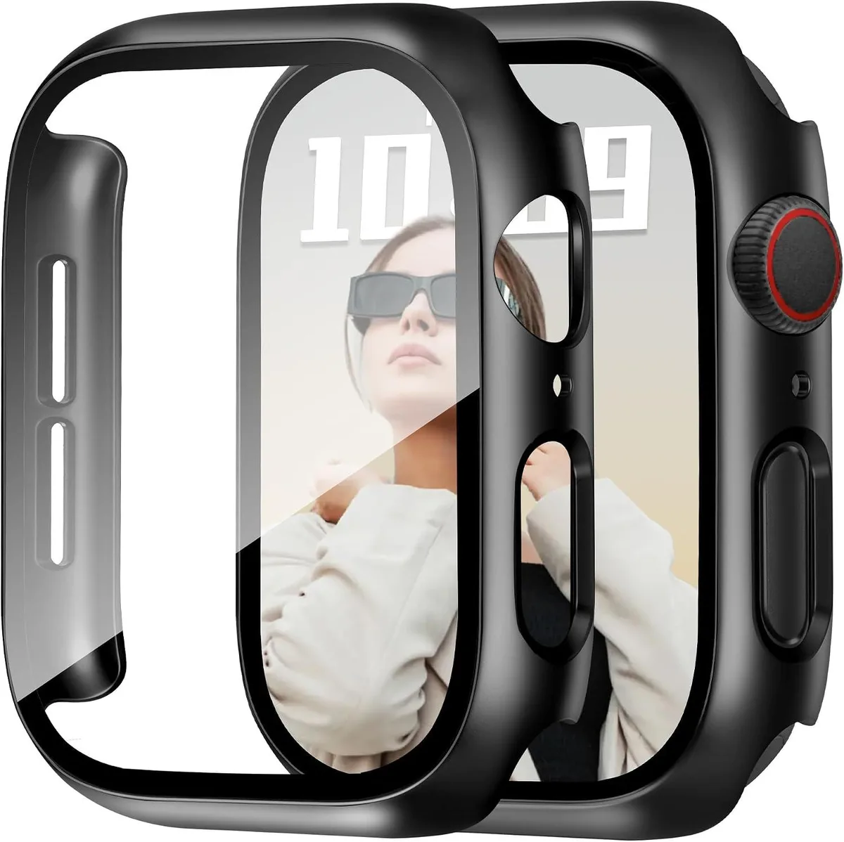 ETEIZU ETEIZU 40mm 2 Pack Hard PC Case with Tempered Glass Screen Protector accessory — product photo