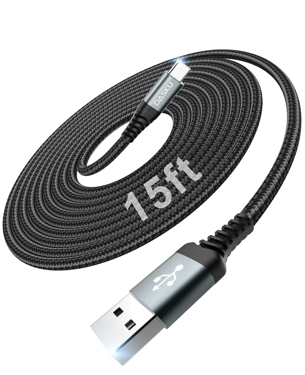 Elestur Elestur USB to USB C Cable 15FT 3A 480Mbps Nylon Braided — product photo