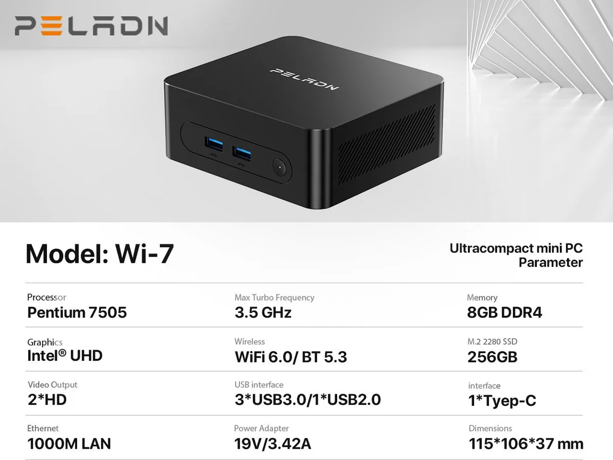 TRYCOO TRYCOO WI-7 Mini PC Intel 7505 8GB 256GB — product photo