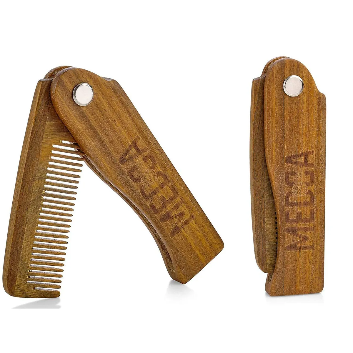 MEDca MEDca Folding Wooden Comb 2 Pack Fine Tooth Pocket Comb — product photo