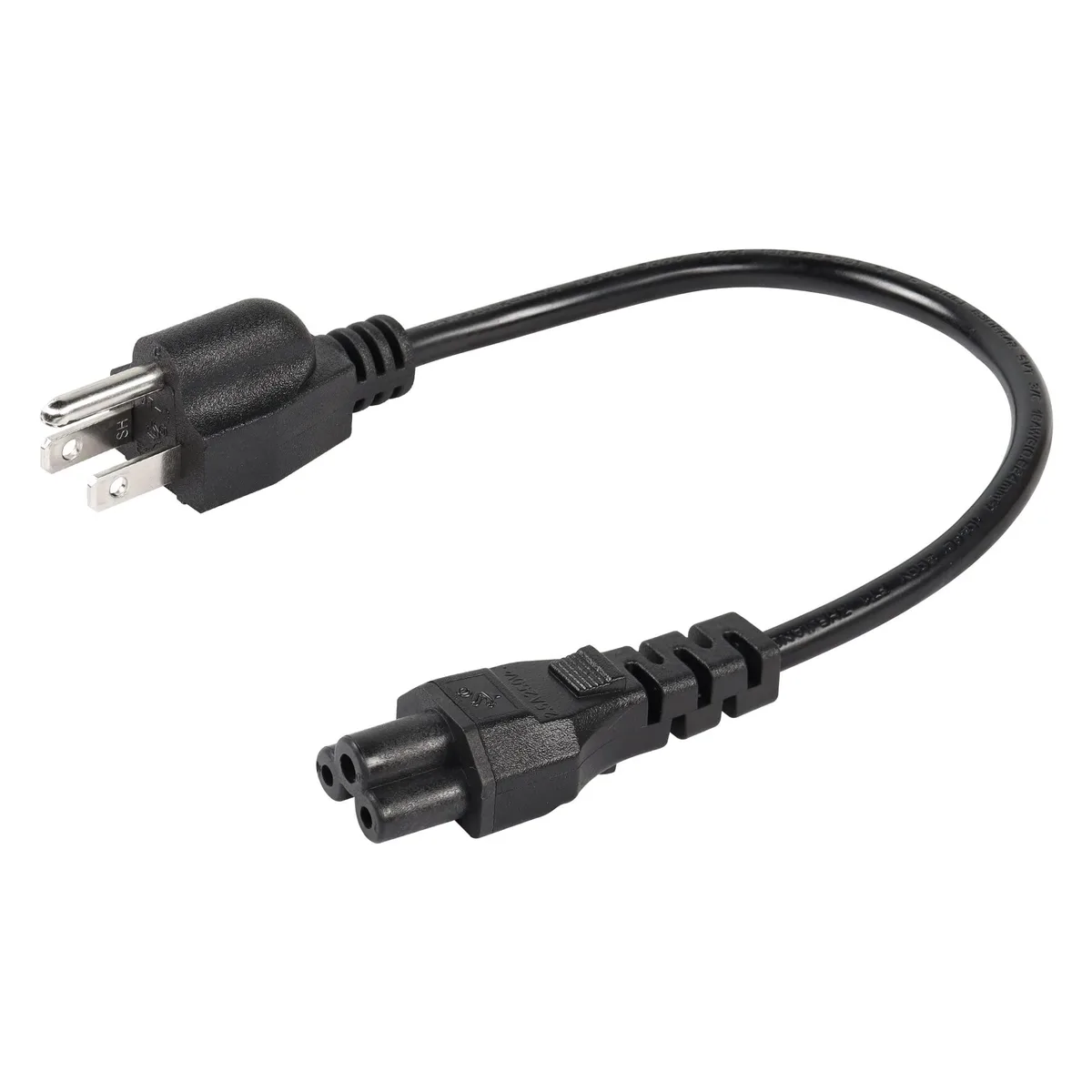  CERRXIAN 1ft 3-Prong AC Power Cord NEMA 5-15P to IEC 320 C5 Black — product photo