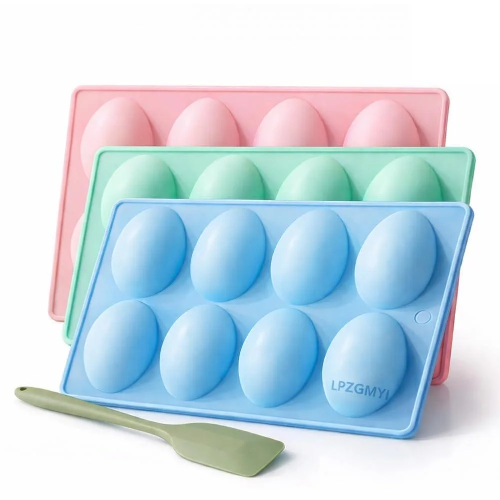 Three new food-grade silicone egg moulds each with eight cavities 1½ inch size