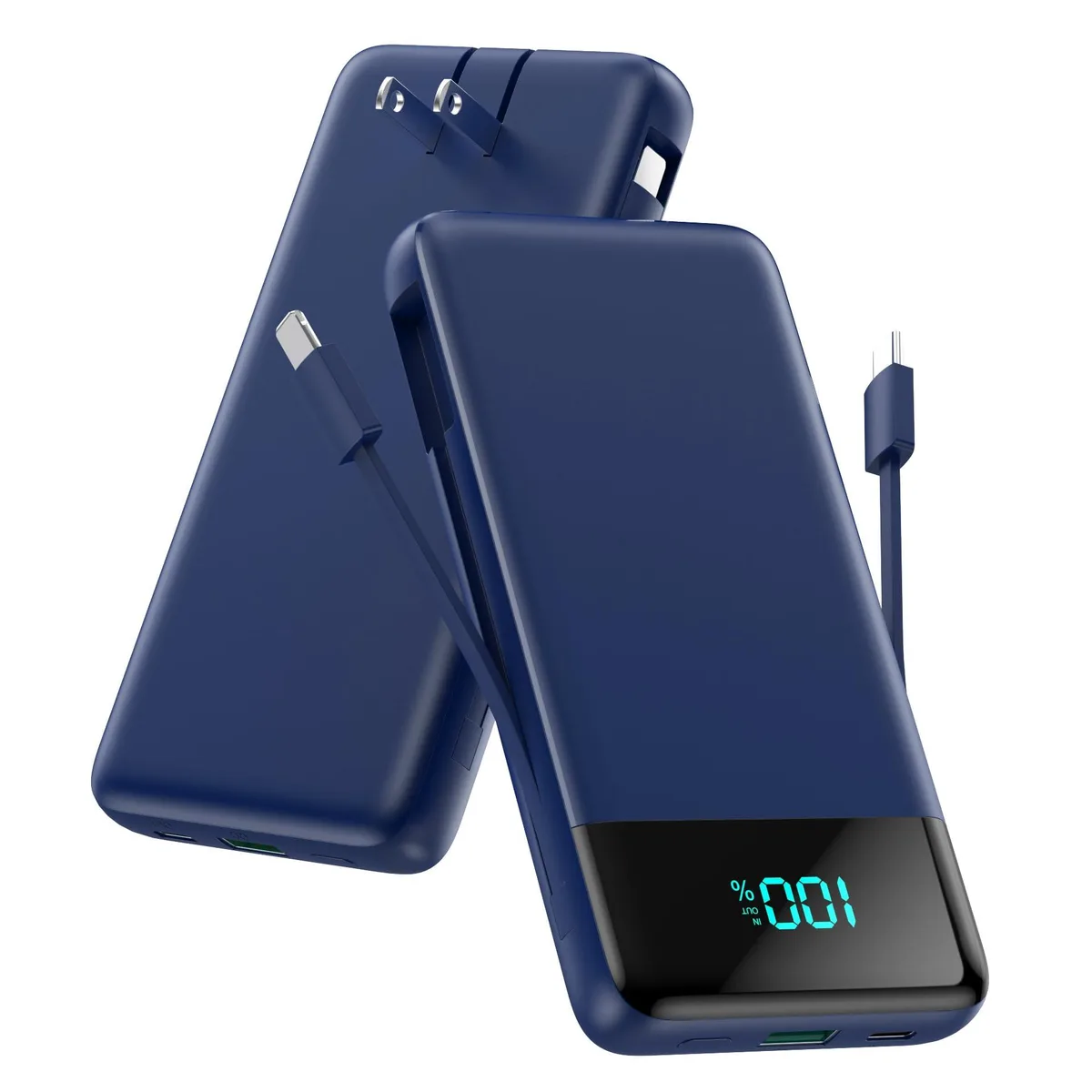 FOCHEW HX100M9 13800mAh power bank iPhone 17/16/15/14 Galaxy Blue — product photo