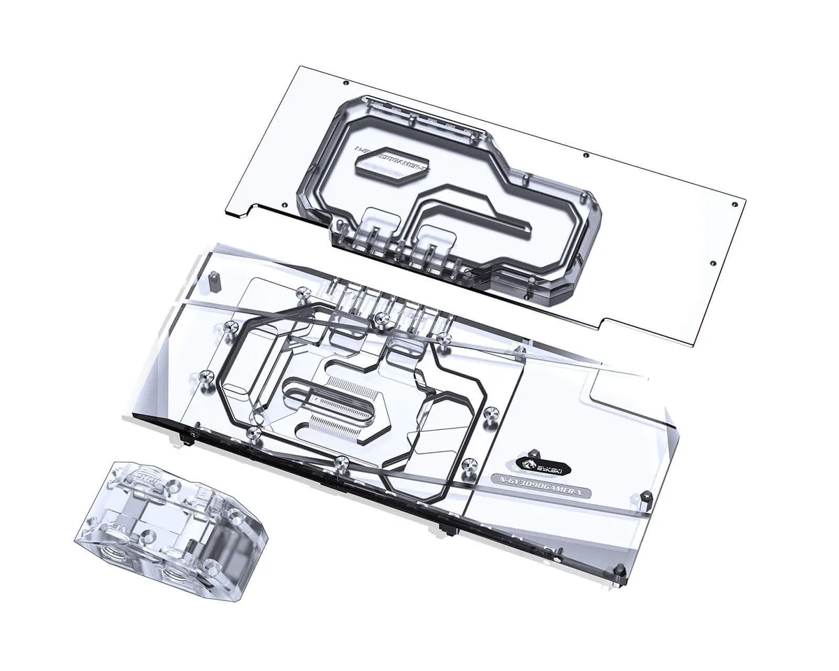 Bykski Bykski Full-Coverage GPU Water Block with Active Backplate for Galaxy RTX 3090 Gamer — product photo
