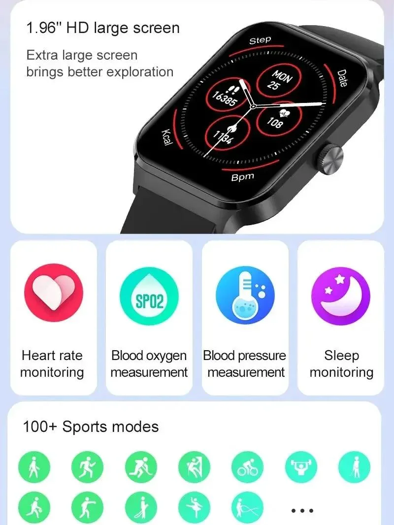 allentian allentian 2024 P60 GTS 4 Smart Watch Bluetooth Call SpO2 Heart Rate Sleep Monitor — product photo