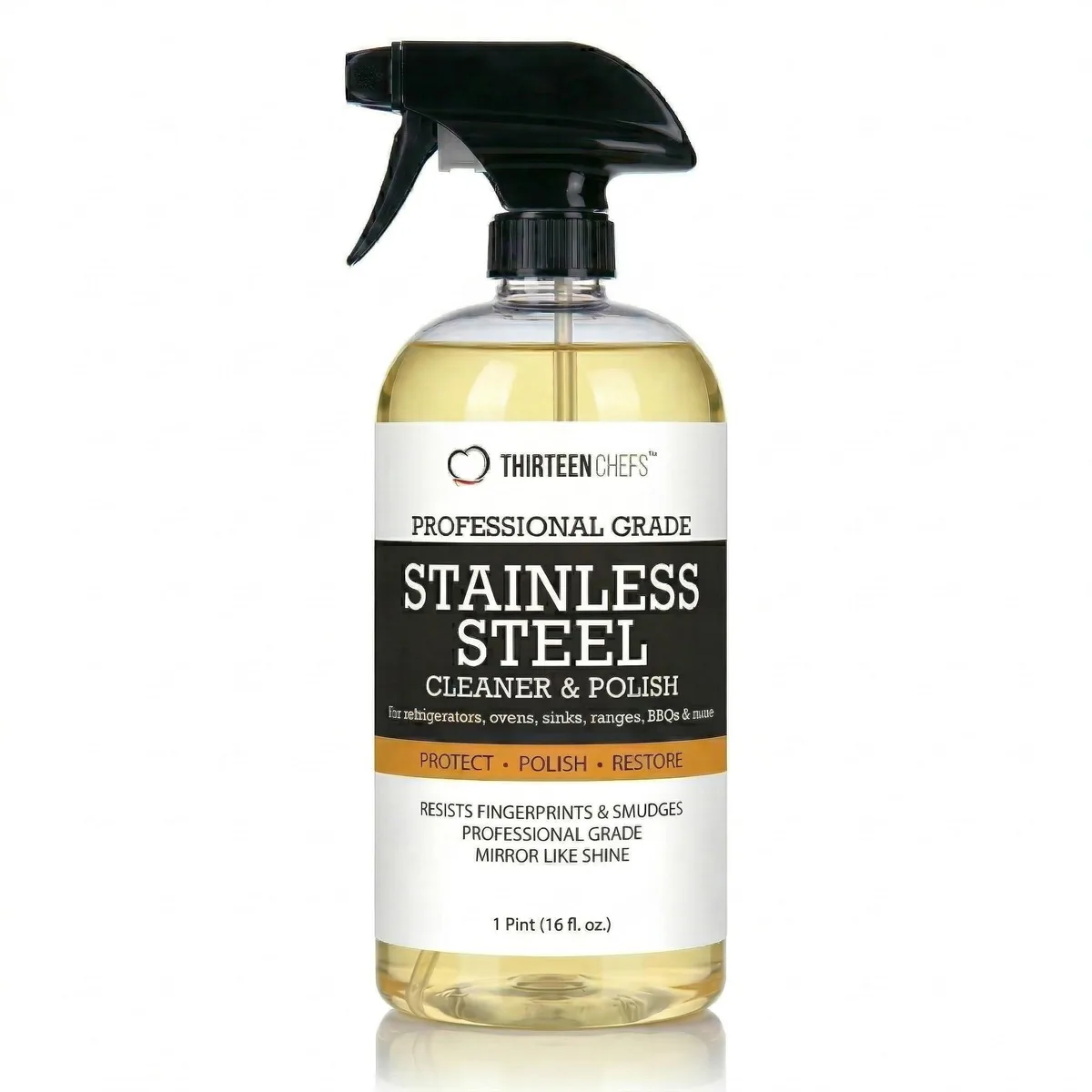 A 16oz stainless steel cleaner spray bottle with atomiser
