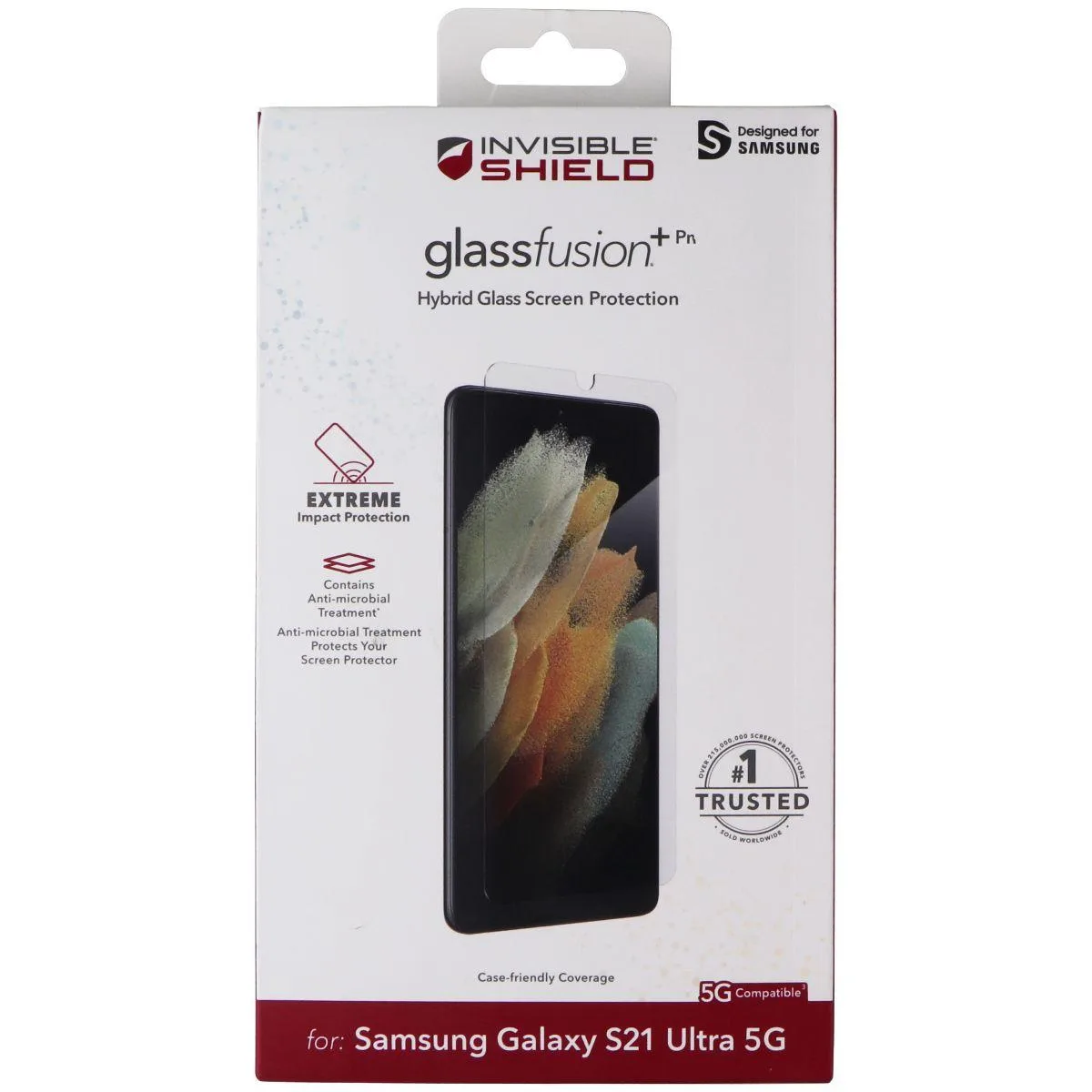 ZAGG ZAGG InvisibleShield GlassFusion+ Hybrid Glass Cover for Galaxy S21 Ultra 5G 6.9" Clear — product photo