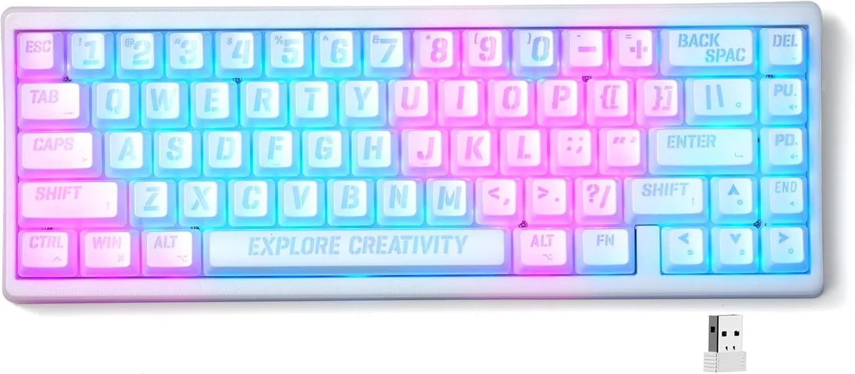 TUKO TUKO M67 60% Gaming Keyboard White — product photo